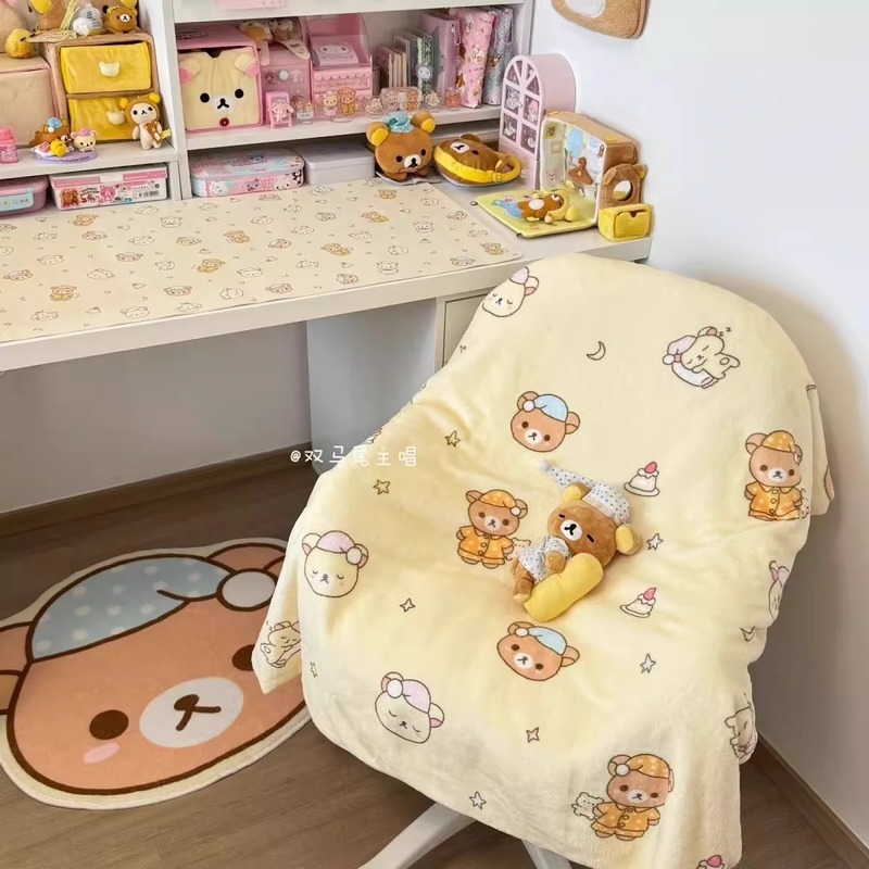 Fire Blanket Kitchen - 만화 리락쿠마 플란넬 담요 게으른 곰