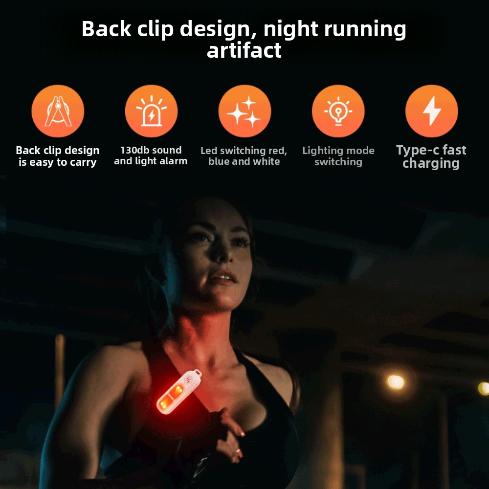 Personal Alarm Keychain - 130dB 야간 러닝 안전 경고등 LED