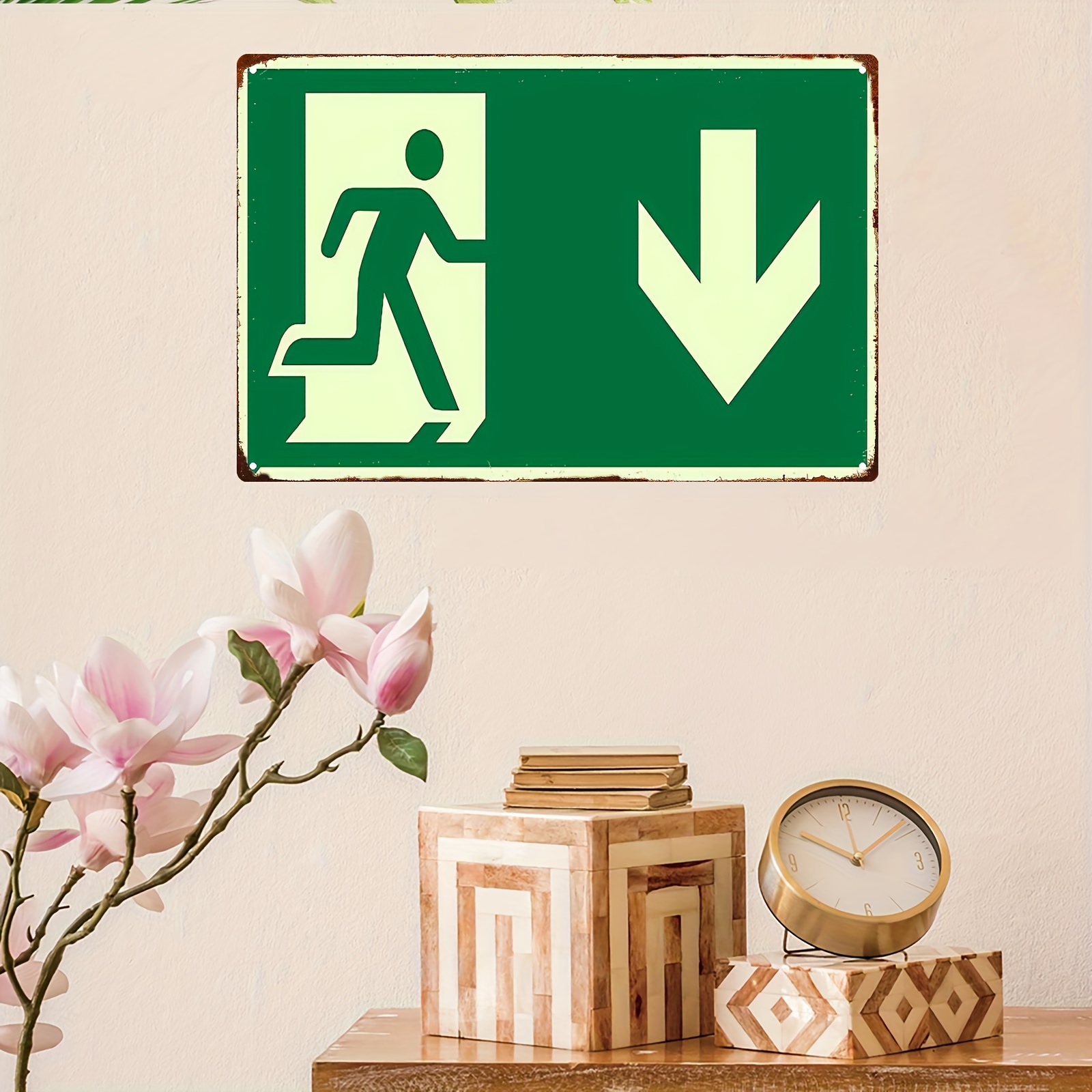 2D 빈티지 금속 철제 간판 |   거실, 침실, 정원 - Emergency Exit Sign 리뷰 및 가격
