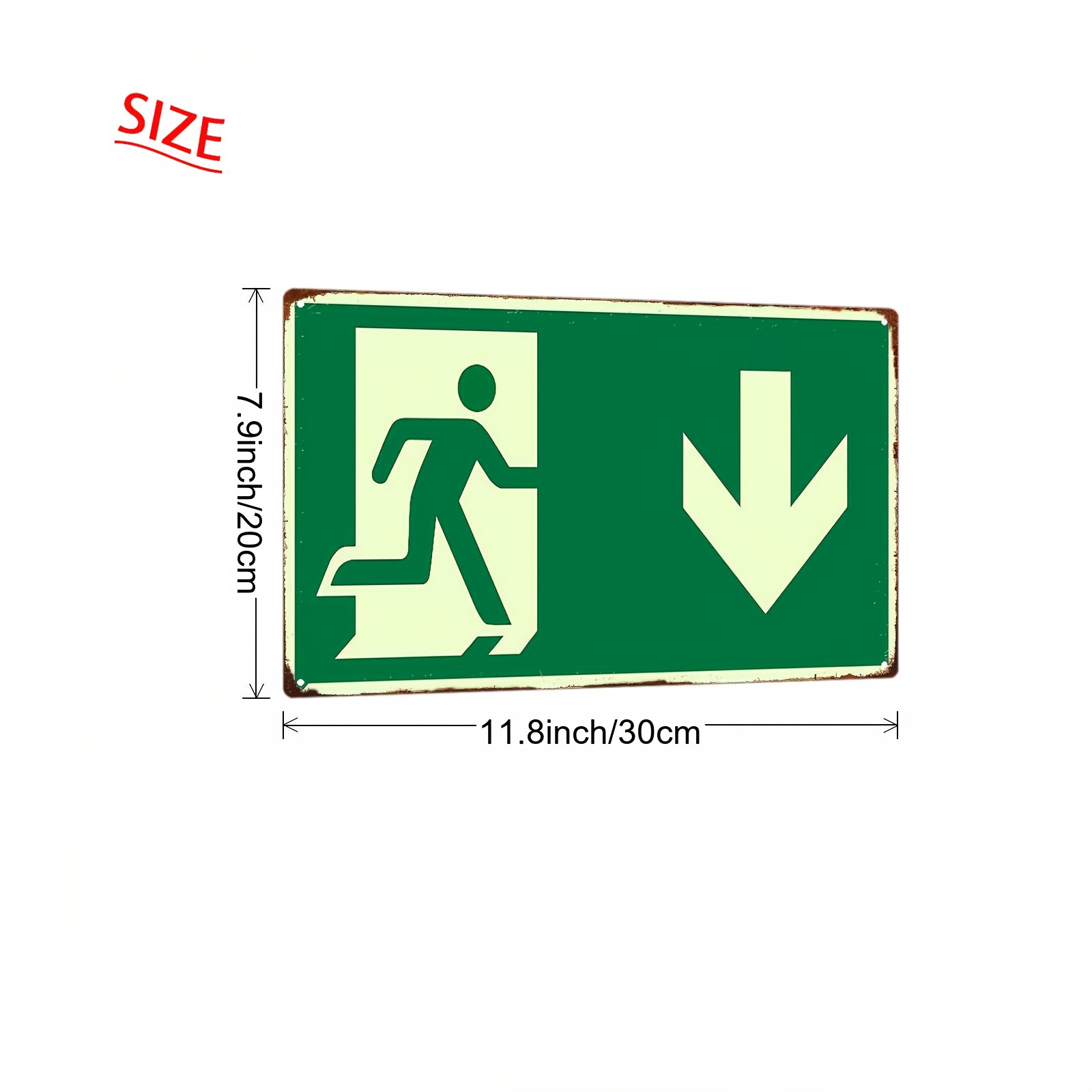 2D 빈티지 금속 철제 간판 |   거실, 침실, 정원 - Emergency Exit Sign 리뷰 및 가격
