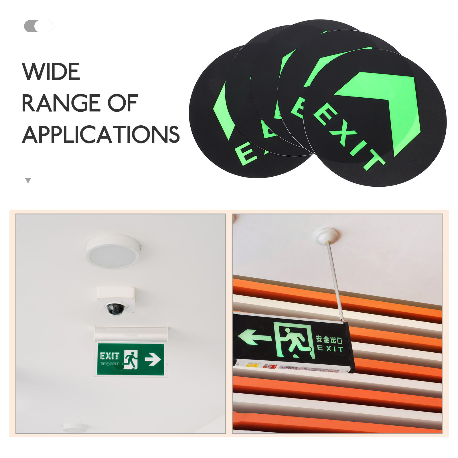 5Pcs 야간 빛나는 출구 표시 플로어 스티커 비상 대 - Emergency Exit Sign 리뷰 및 가격